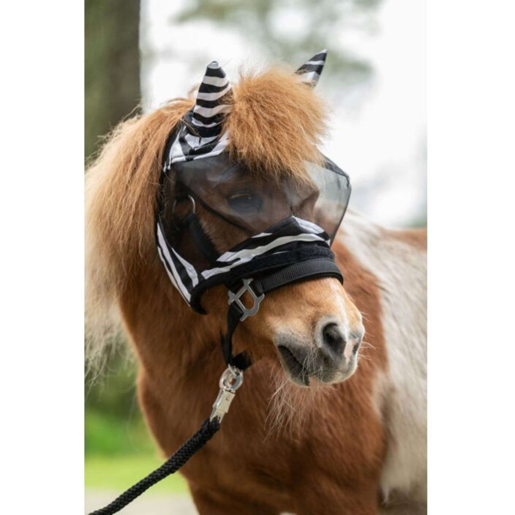 HKM Masque Anti-Mouches Zebra Noir/Blanc