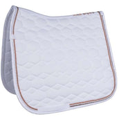 HKM Tapis de Selle Rosegold Glamour Dressage Blanc