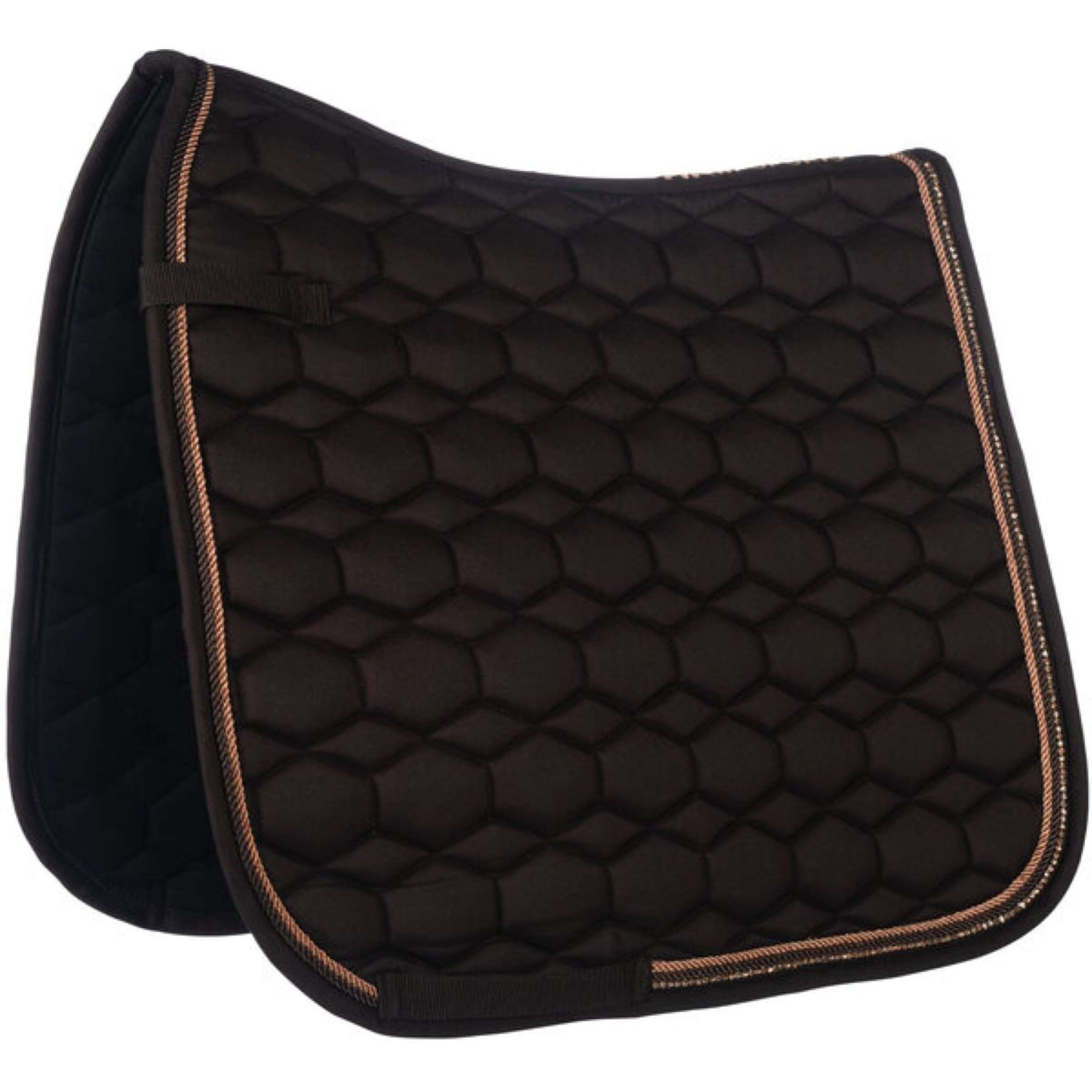HKM Tapis de Selle Rosegold Glamour Dressage Marron/Or Rose
