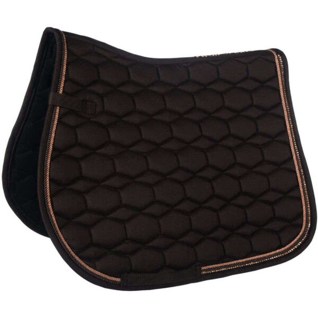HKM Tapis de Selle Rosegold Glamour Polyvalent Marron/Or Rose