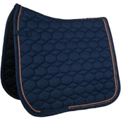 HKM Tapis de Selle Rosegold Glamour Dressage Bleu foncé/RoseOr