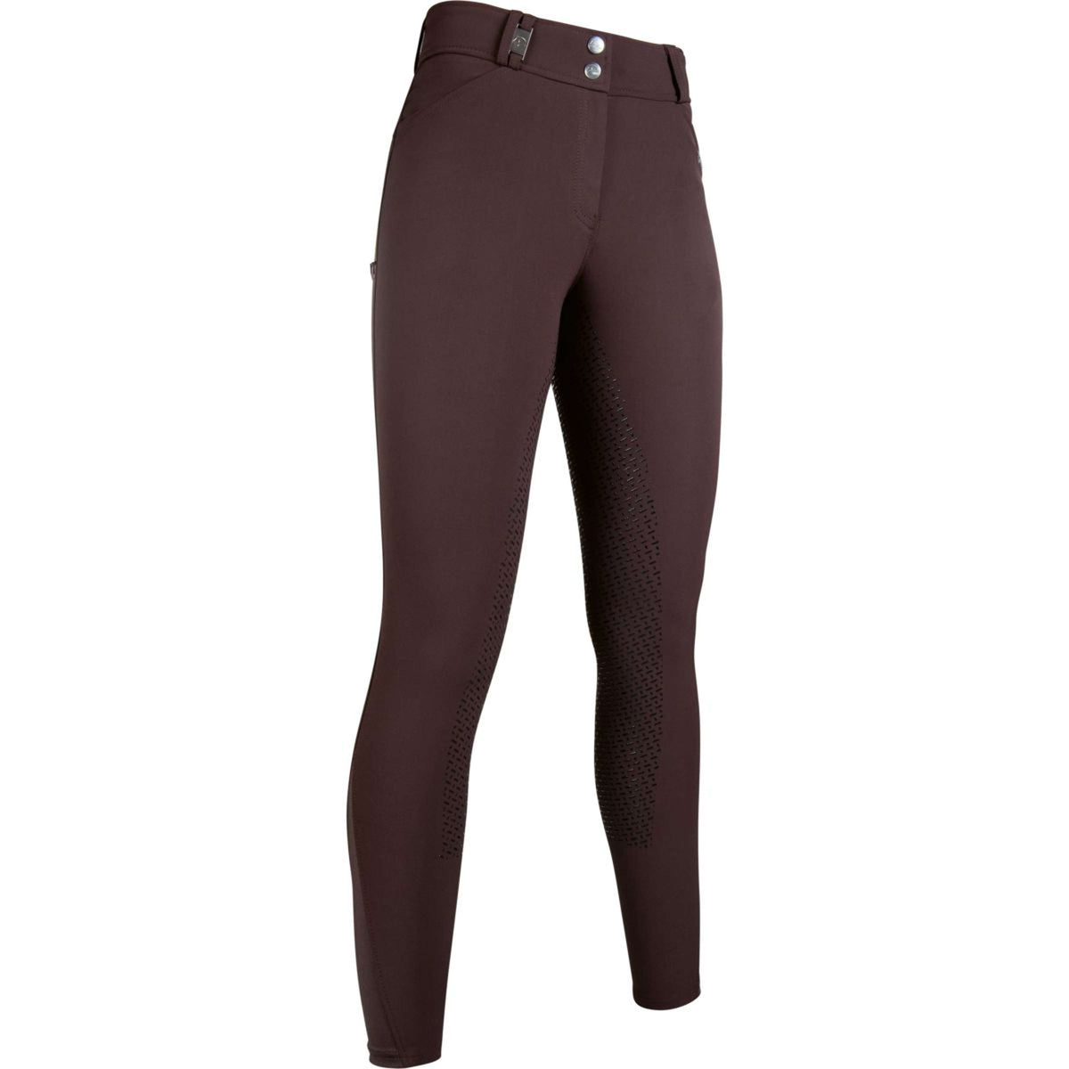 HKM Pantalon d'Équitation Monaco Crystal Silicone Fond de Peau Marron foncé