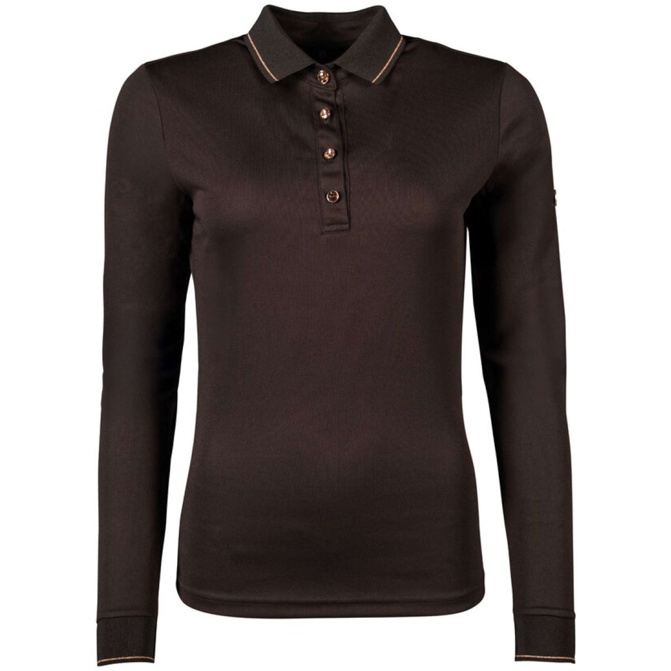 HKM Polo Rosegold Glamour Longsleeve Marron/Or Rose HKM Polo Rosegold Glamour Longsleeve Marron/Or Rose
