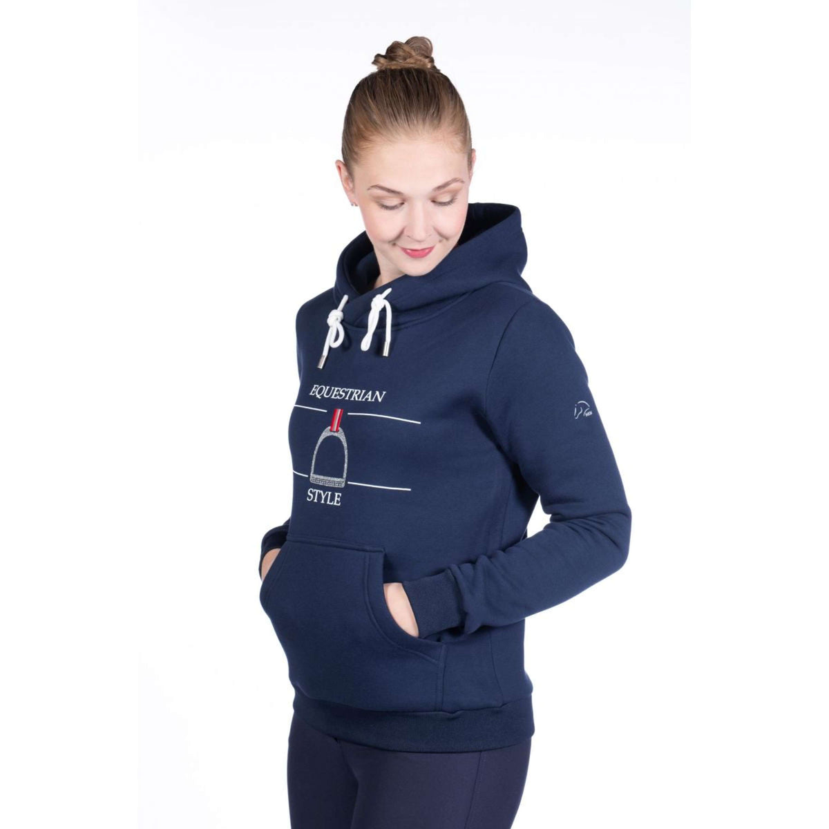 HKM Pull col Hoodie Equine Sports Bleu Foncé