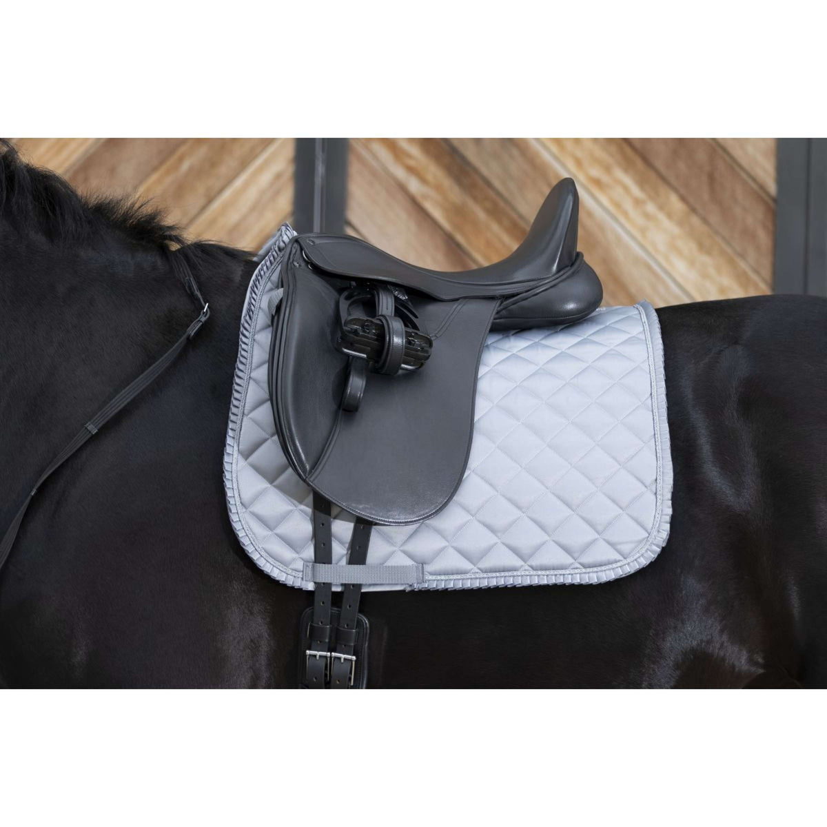 HKM Tapis de Selle Monaco Noble Dressage Gris/Bleu