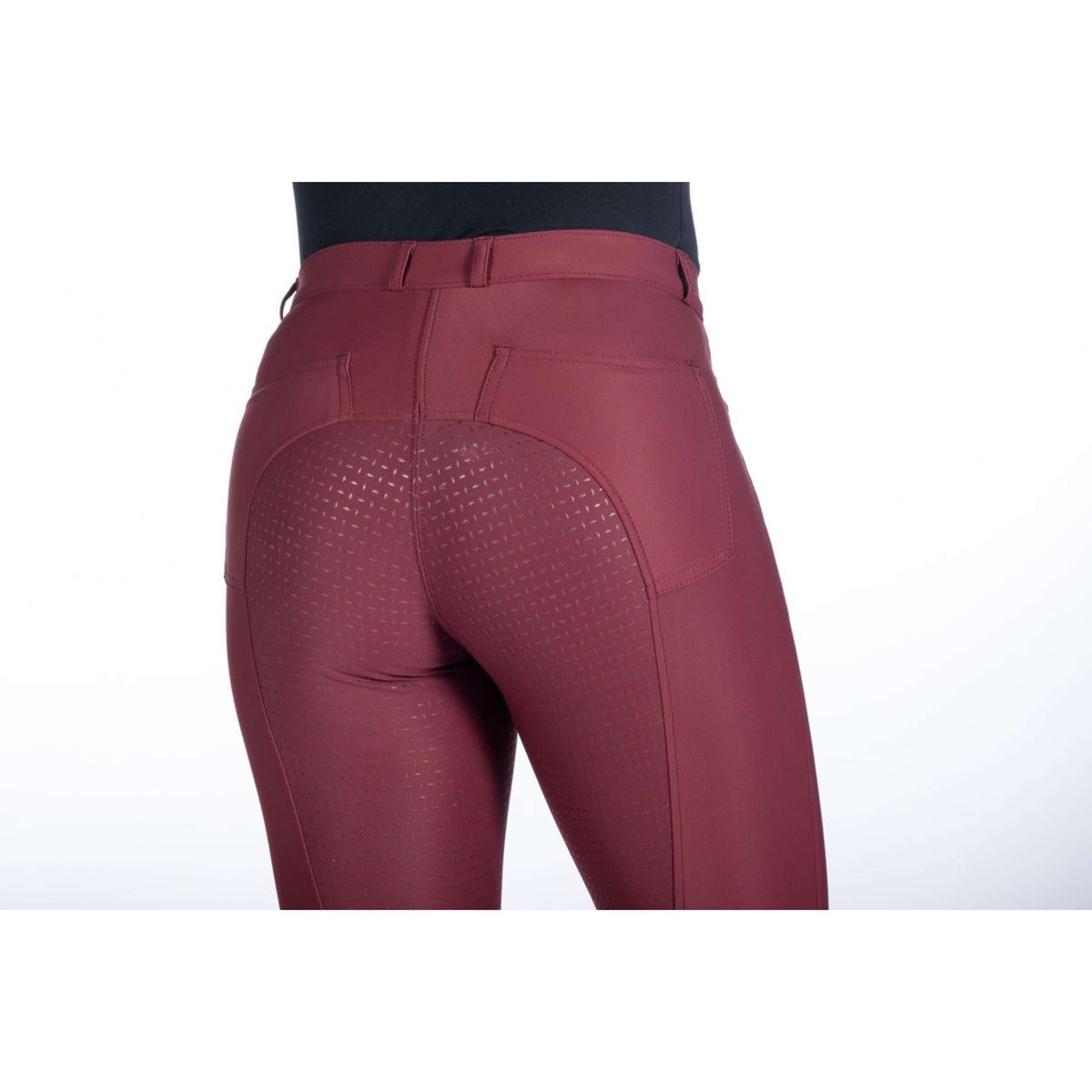 HKM Pantalon d'Équitation Luna Full Grip Vin rouge