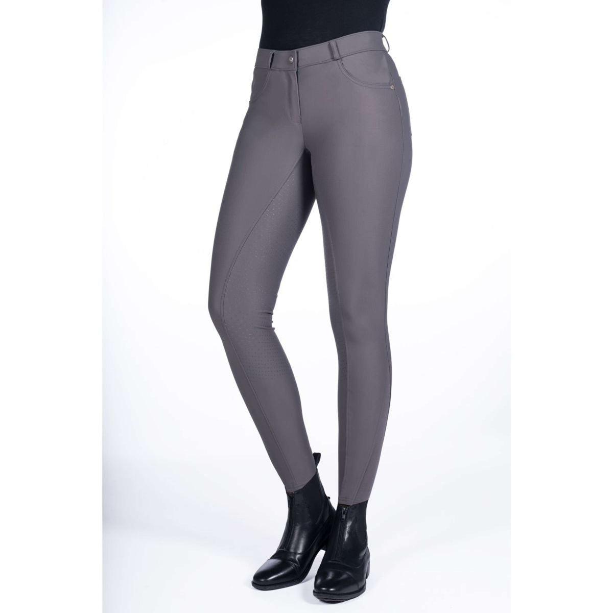 HKM Pantalon d'Équitation Luna Full Grip Gris foncé