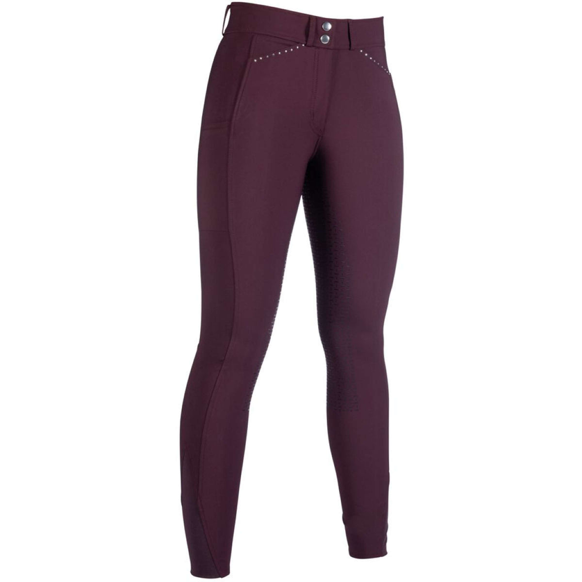 HKM Pantalon d'Équitation Helene Full Grip Vin rouge