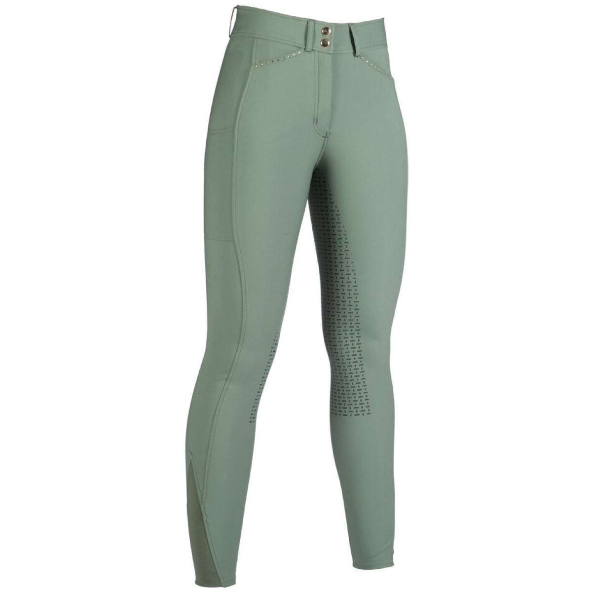 HKM Pantalon d'Équitation Helene Full Grip Vert Foncé