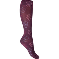 HKM Chaussettes d'Équitation Amelie Horses Vin rouge