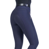 HKM Pantalon d'Équitation Equine Sports Full Grip Bleu Foncé