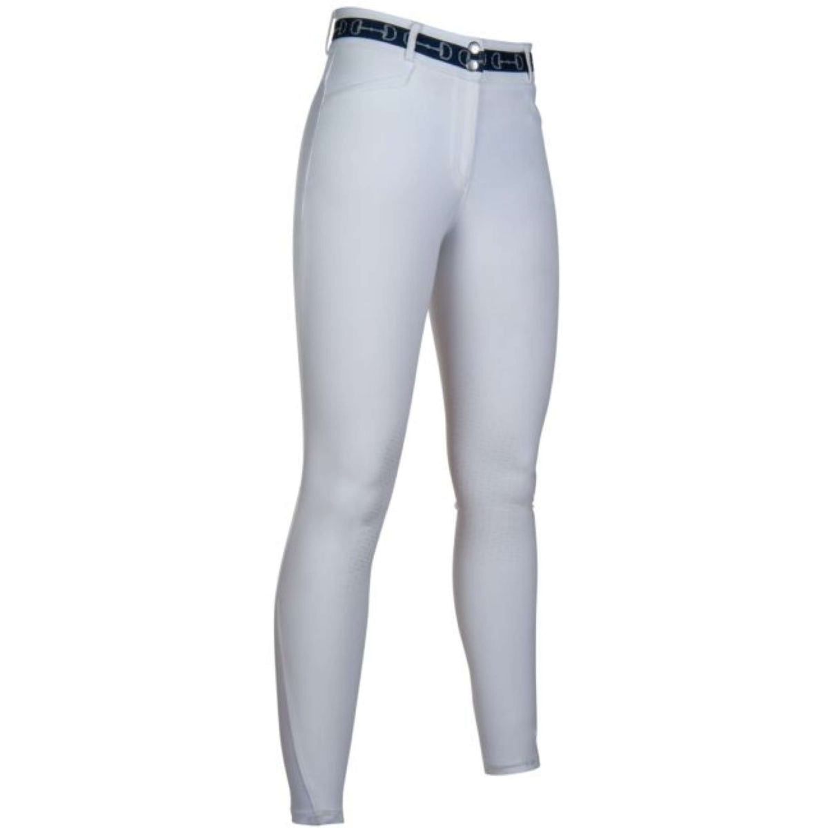 HKM Pantalon d'Équitation Monaco Silicone Prise de Genou Blanc