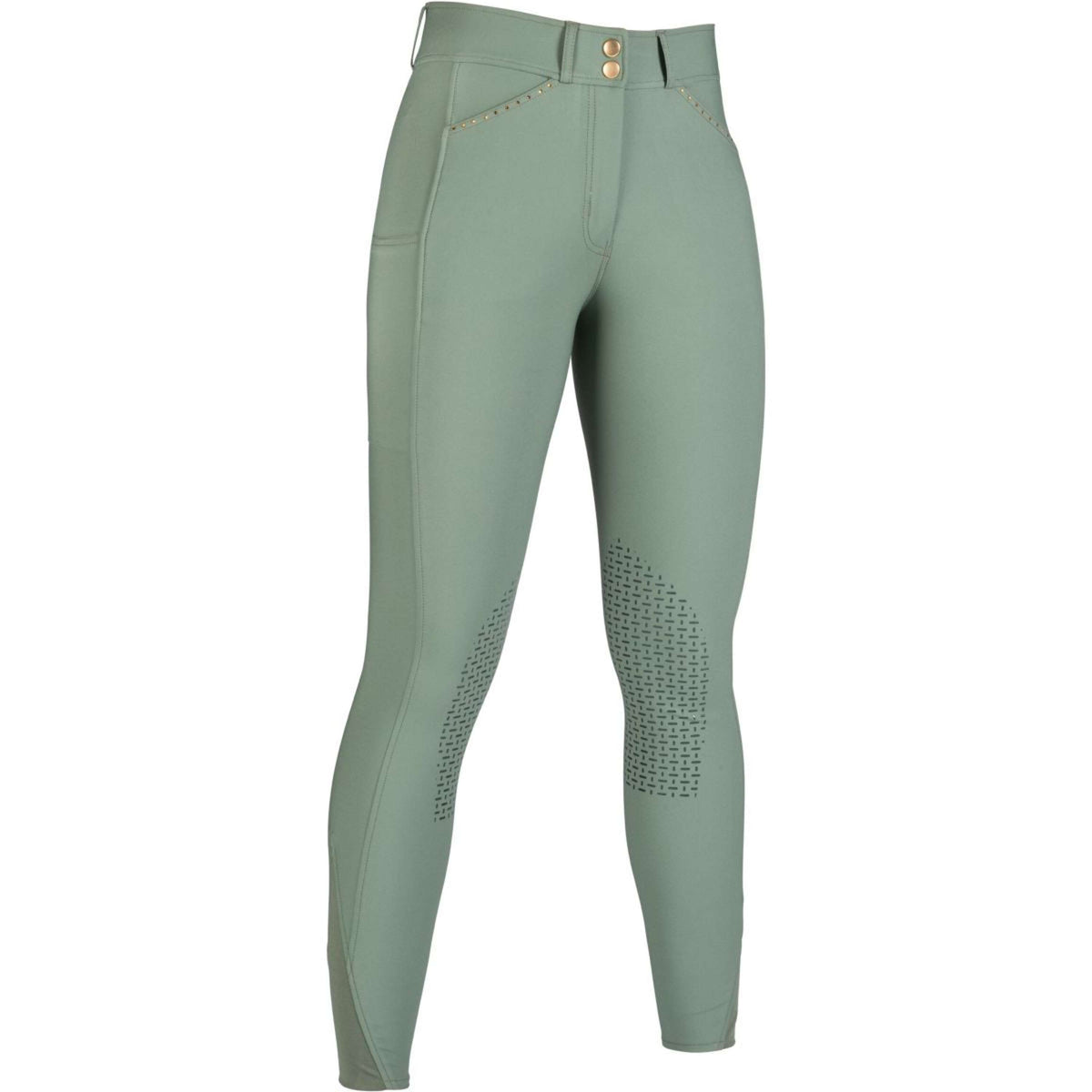 HKM Pantalon d'Équitation Helene Prise de Genou Vert Foncé