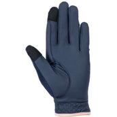 HKM Gants d'Équitation Rosegold Glamour Bleu Foncé