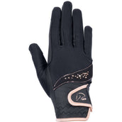 HKM Gants d'Équitation Rosegold Glamour Noir