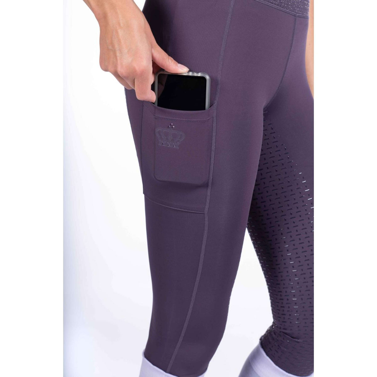 HKM Legging d'Équitation Lavender Bay Full Seat Violet Foncé