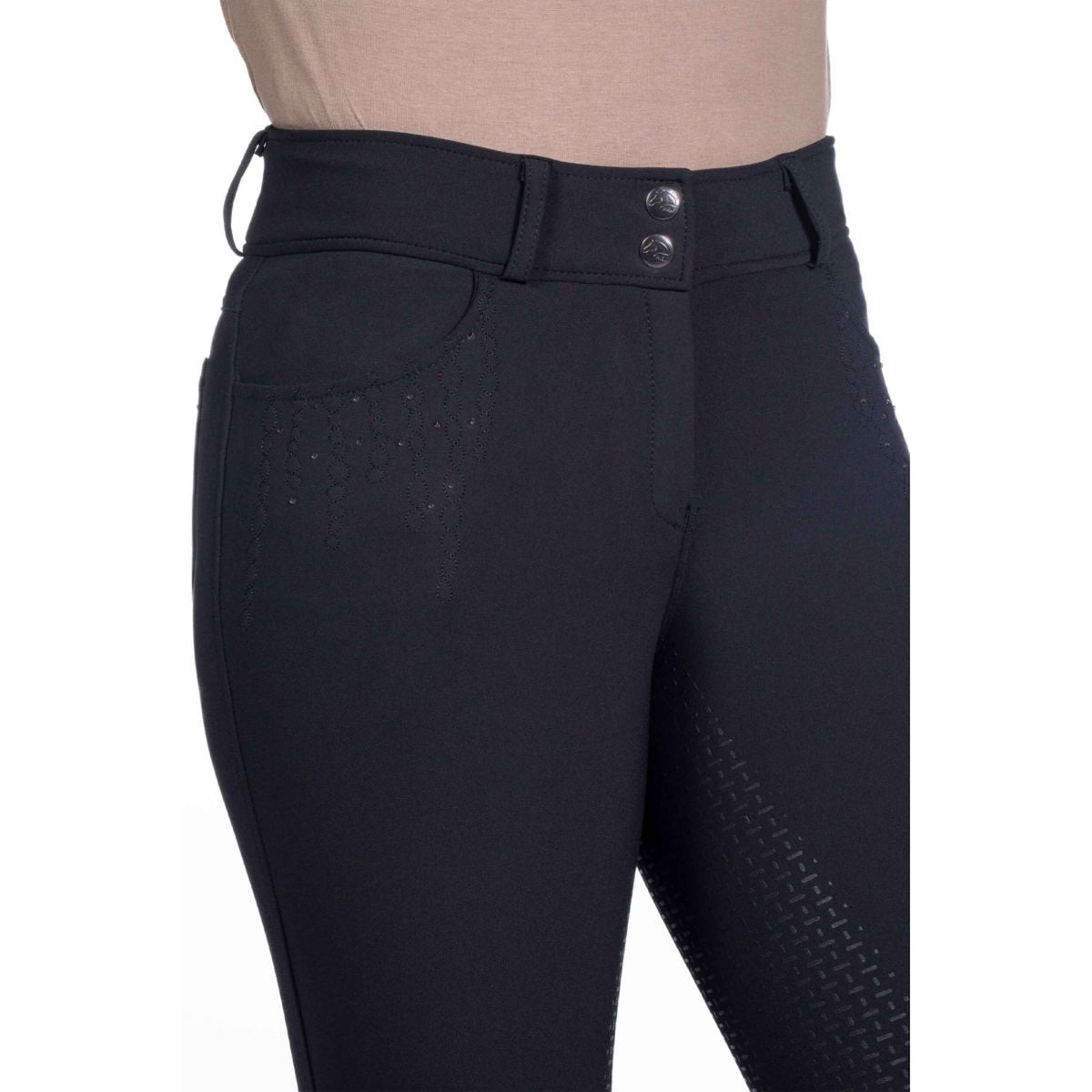 HKM Pantalon d'Équitation Savona Full Grip Noir