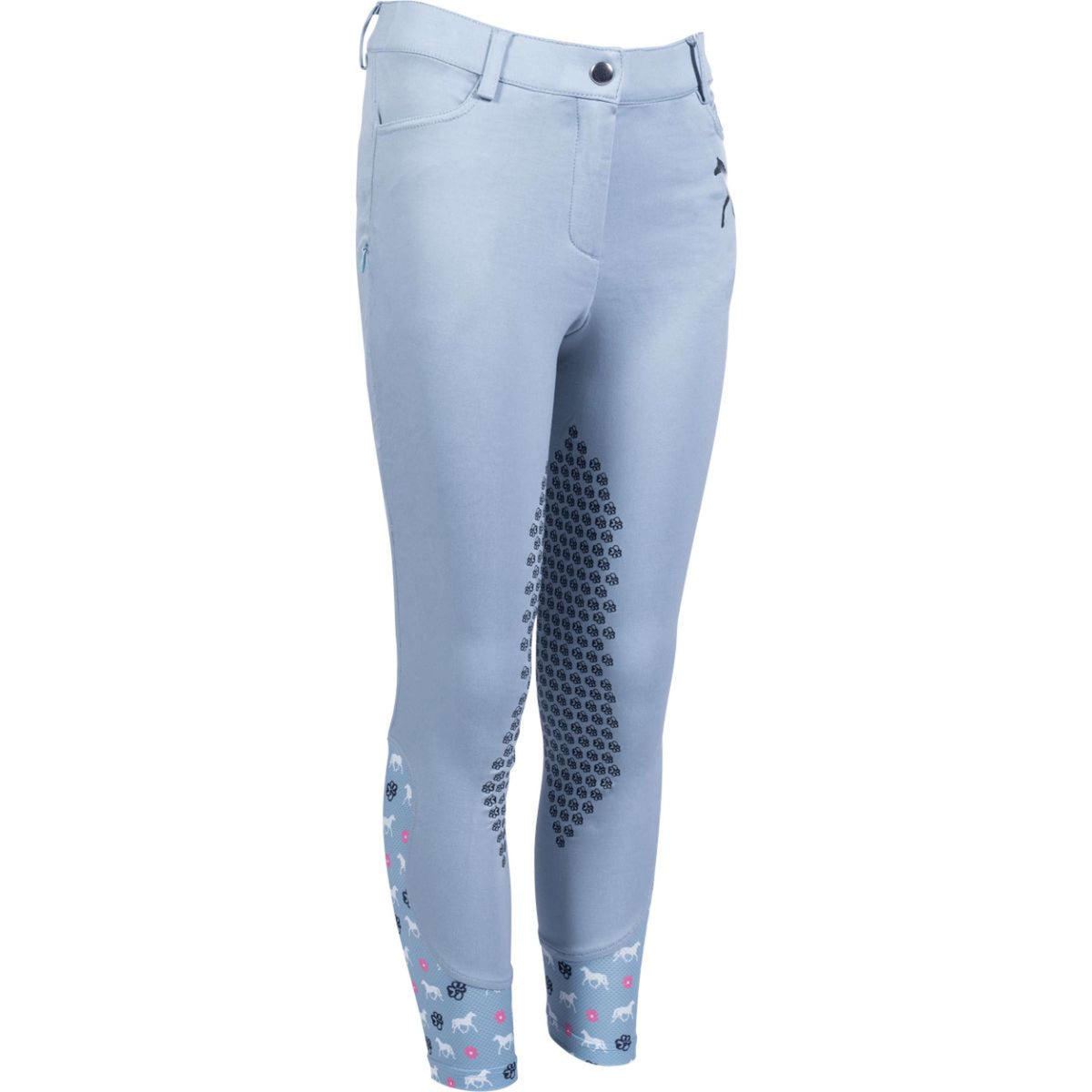 HKM Pantalon d'Équitation Bria Half Grip Bleu Fumée