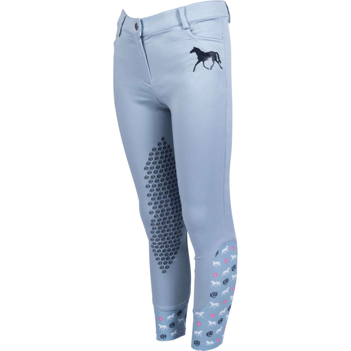 HKM Pantalon d'Équitation Bria Half Grip Bleu Fumée