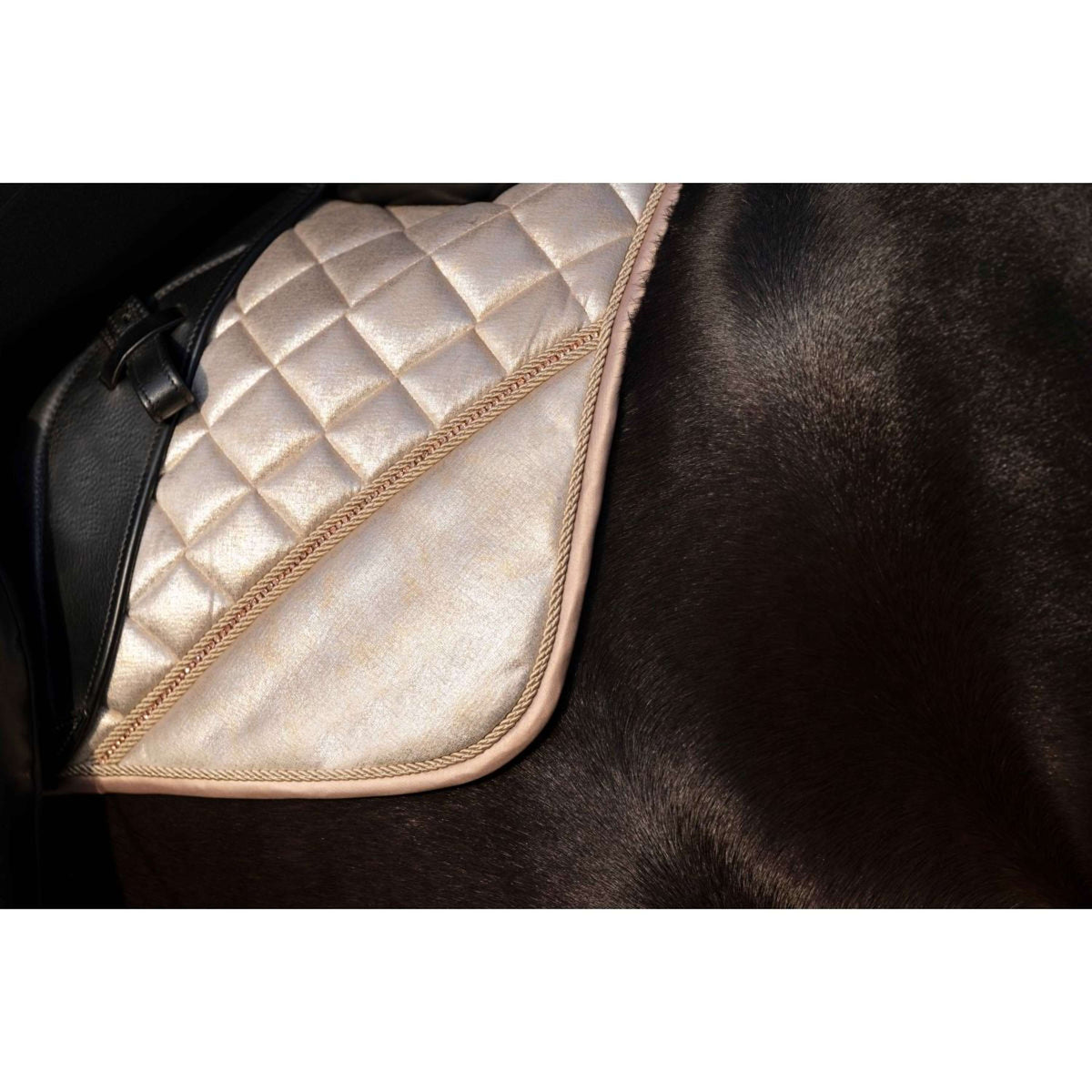 HKM Tapis de Selle Rosegold Glitter Dressage Vanilla