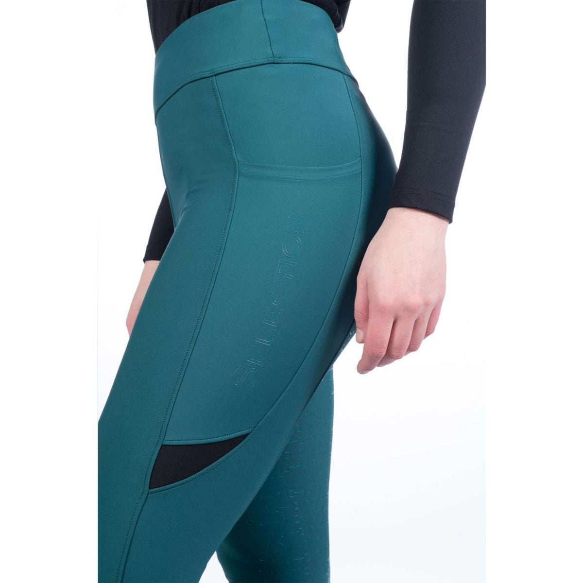 HKM Legging d'Équitation Port Royal Full Grip Petrol