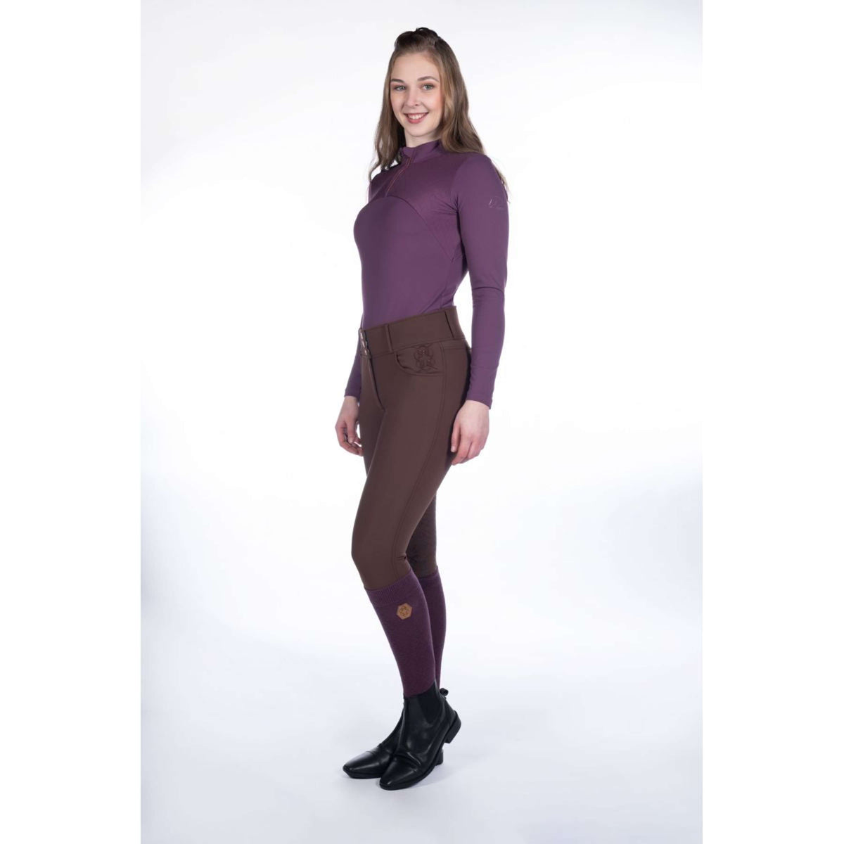 HKM Pantalon d'Équitation Arctic Bay Silicone Full Seat Marron foncé