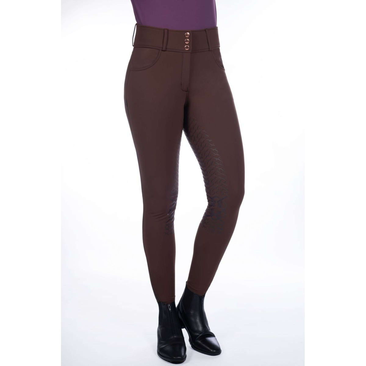 HKM Pantalon d'Équitation Arctic Bay Silicone Full Seat Marron foncé