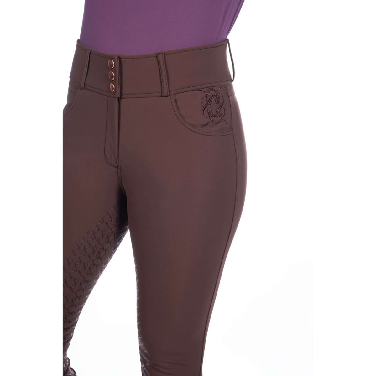 HKM Pantalon d'Équitation Arctic Bay Silicone Full Seat Marron foncé