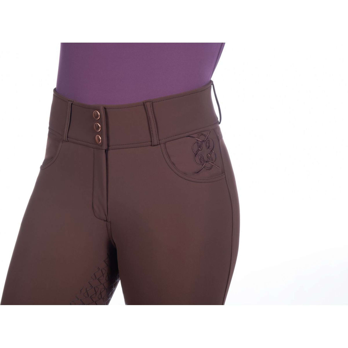 HKM Pantalon d'Équitation Arctic Bay Silicone Full Seat Marron foncé