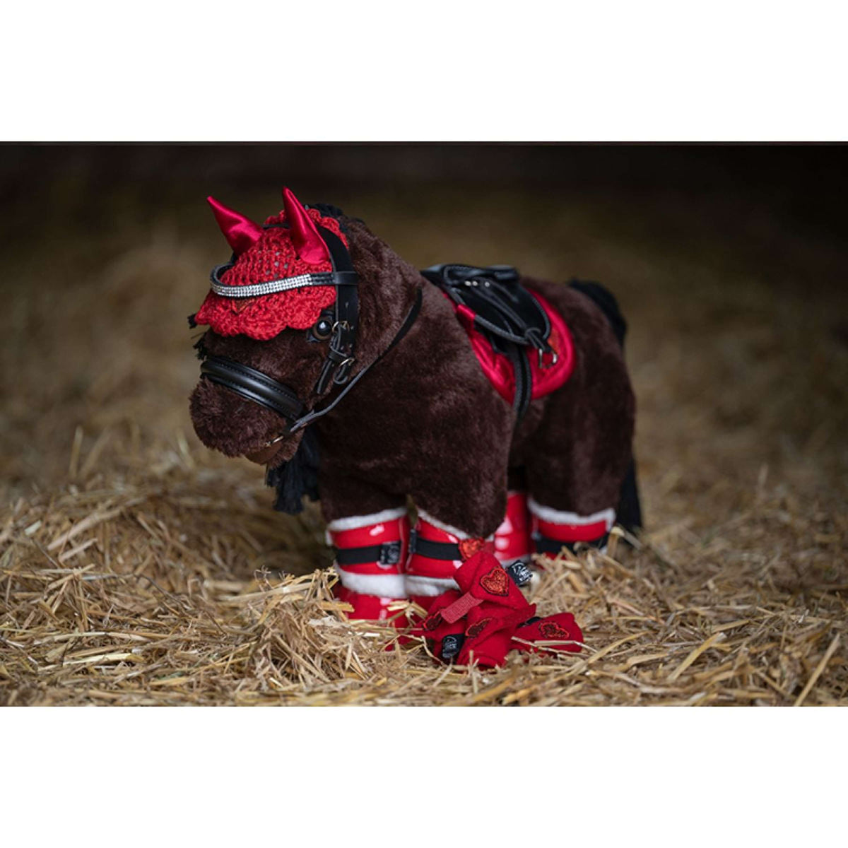 HKM Câlin Poney Riding Ensemble de Démarrage Rouge