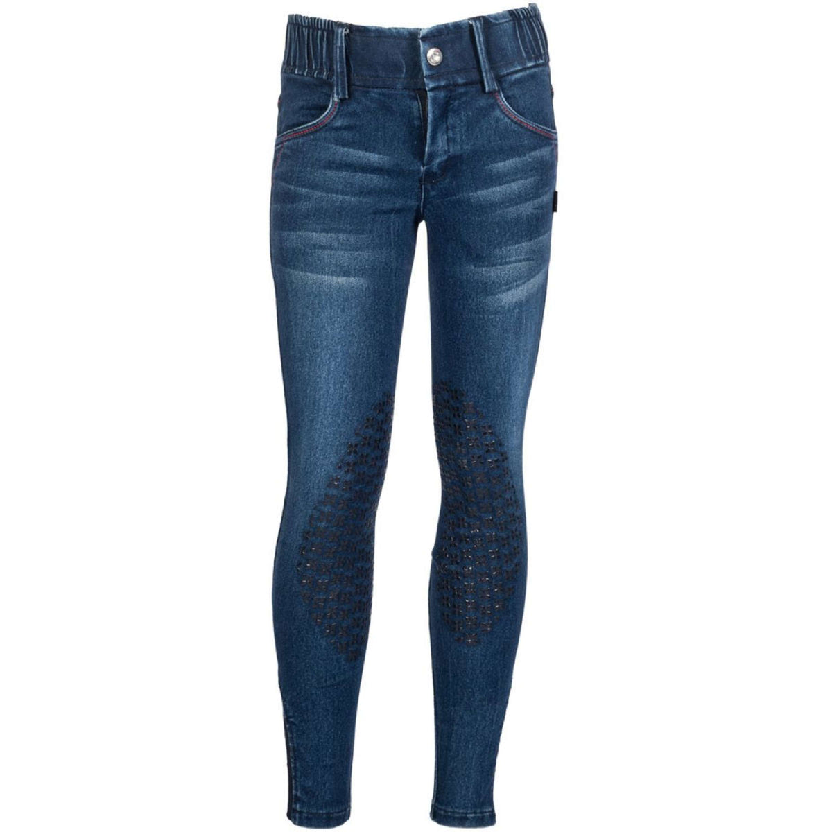 HKM Pantalon d'Équitation Aymee Denim Prise de Genou Bleu foncé