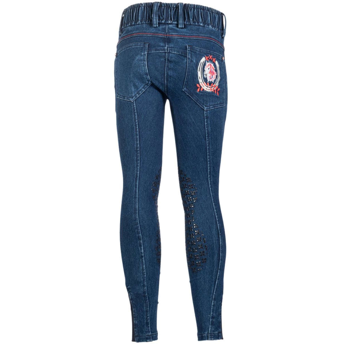 HKM Pantalon d'Équitation Aymee Denim Prise de Genou Bleu foncé