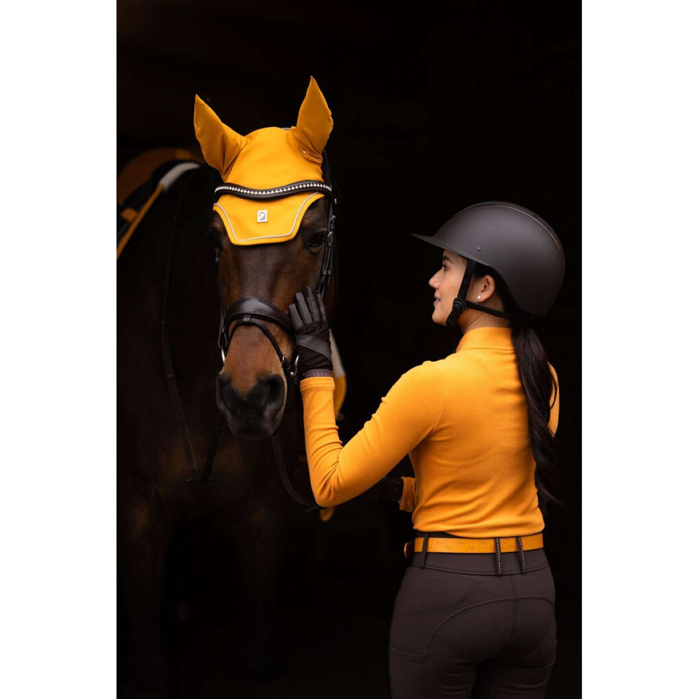 HKM Bonnet Anti-Mouches Livignio Lauria Garelli Soft Moutarde