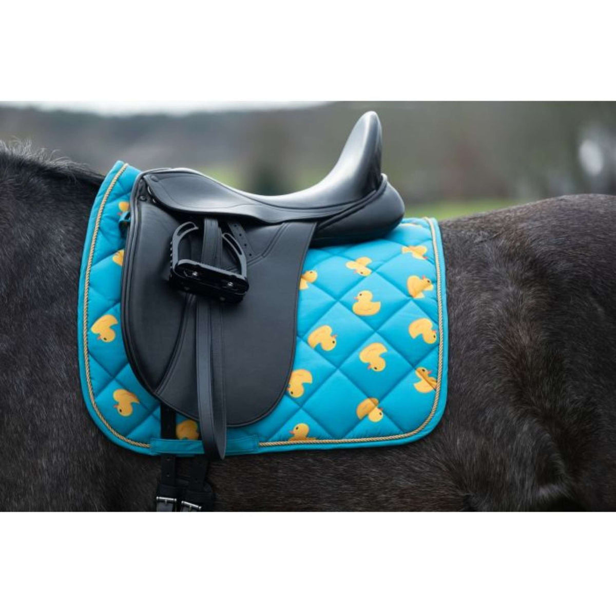 HKM Tapis de Selle Naples Dressage Bleu/Jaune