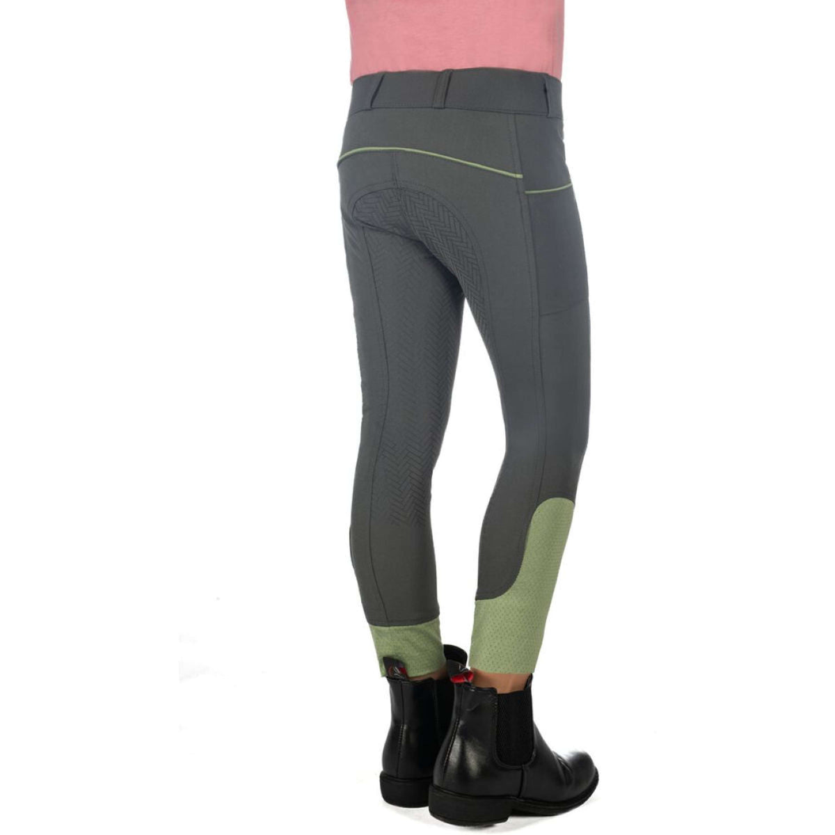 HKM Pantalon d'Équitation Claire Full Grip Gris Vert