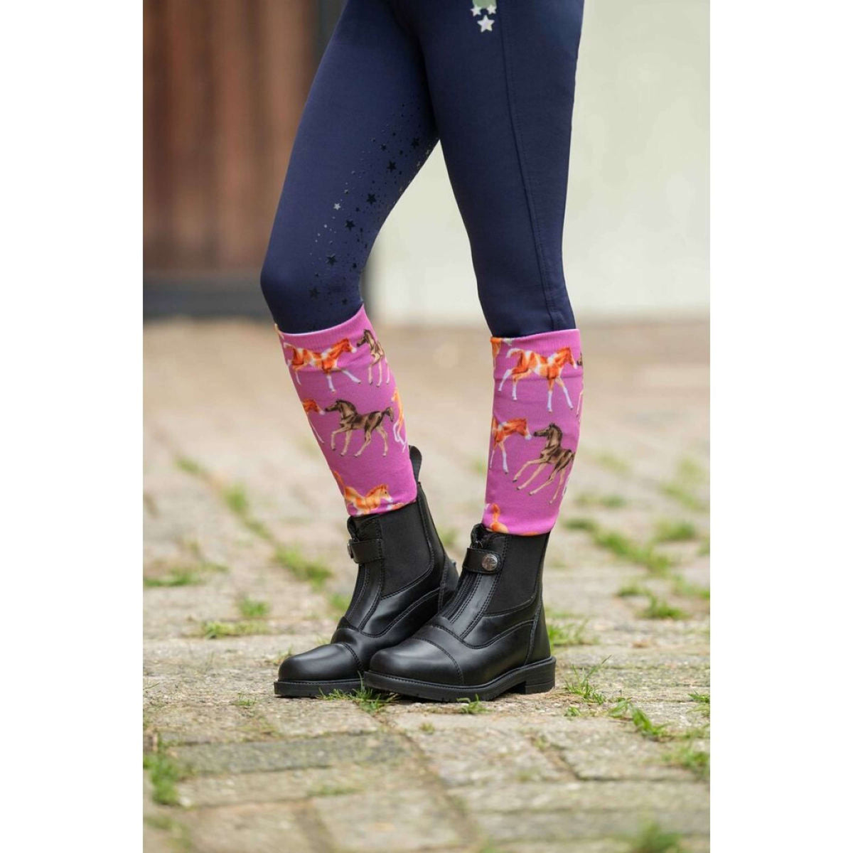 HKM Chaussettes d'Équitation Pony Club Rose