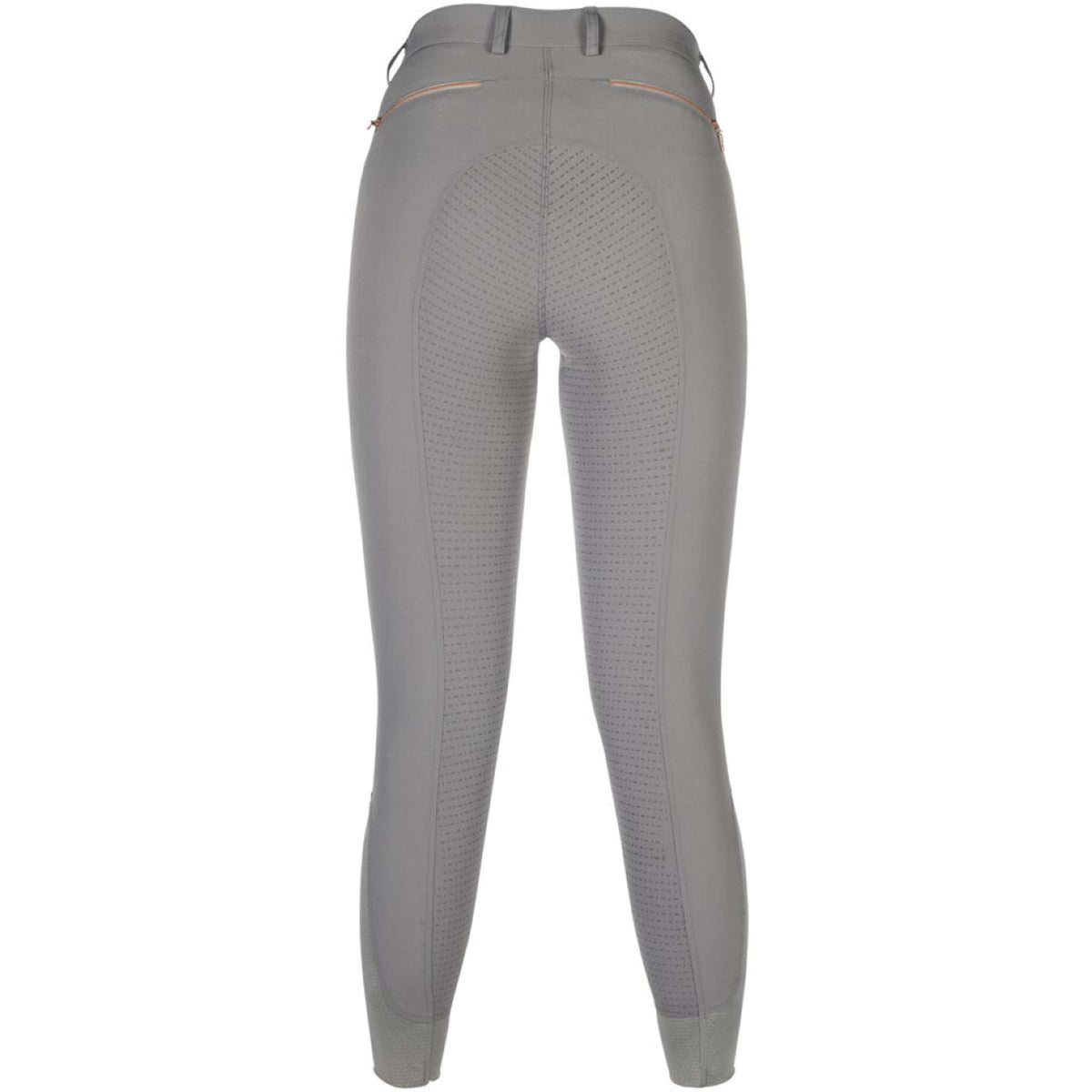 HKM Pantalon d'Équitation Rosegold Sparkle Full Grip Gris/Or Rose
