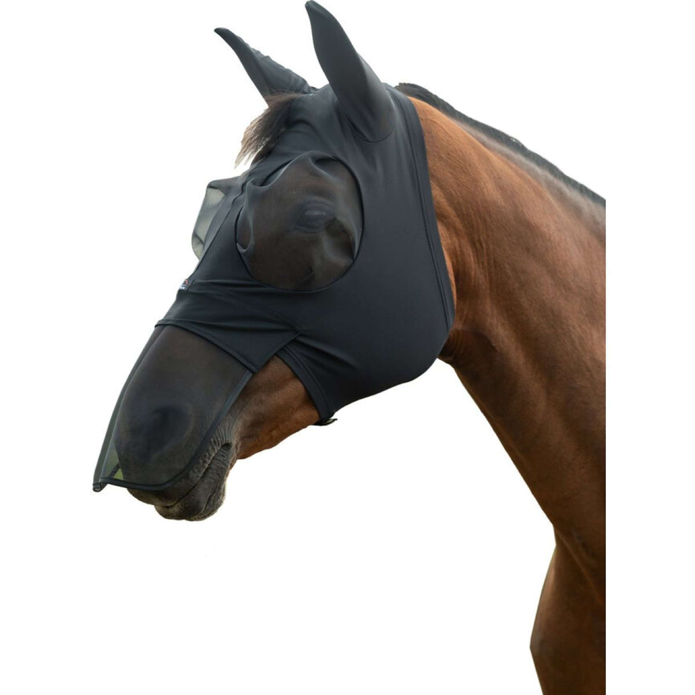 HKM Masque Anti-Mouches Elastic Avec Filet Nez Noir