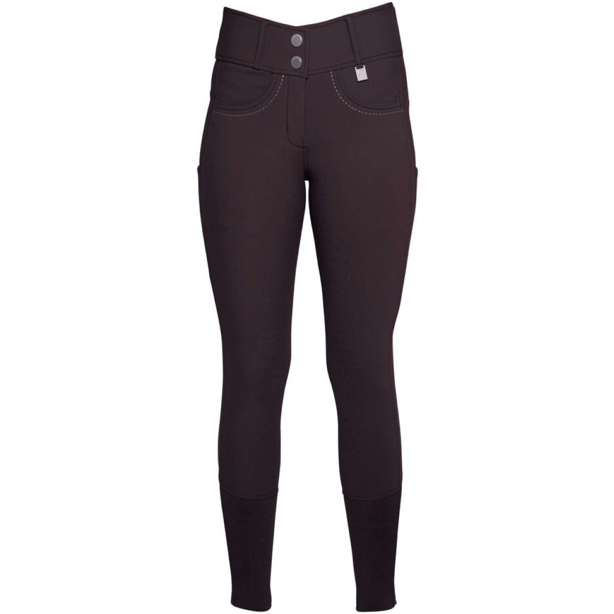 HKM Pantalon d'Équitation Arezzo Full Grip Marron foncé