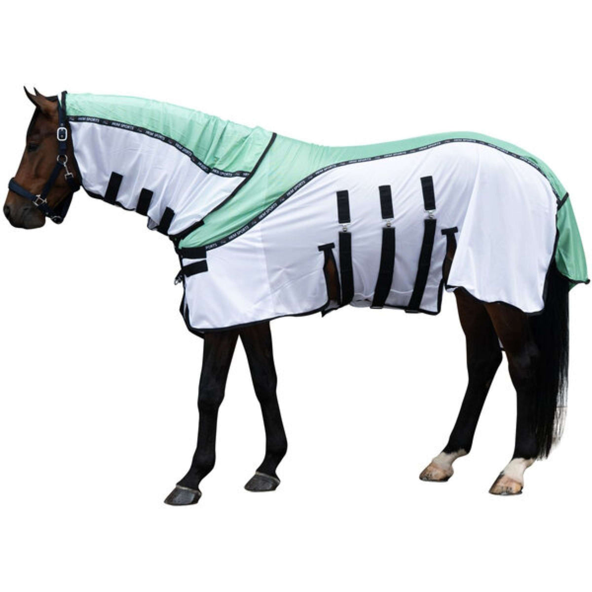 HKM Couverture Anti-Mouches Light Vert/Blanc