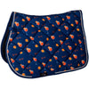HKM Tapis de Selle Splash Polyvalent Bleu foncé/orange