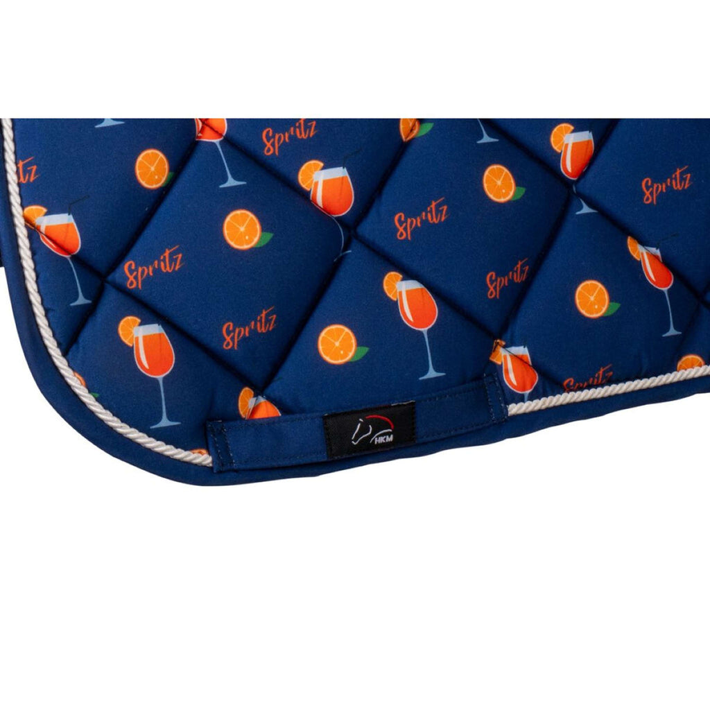 HKM Tapis de Selle Splash Polyvalent Bleu foncé/orange