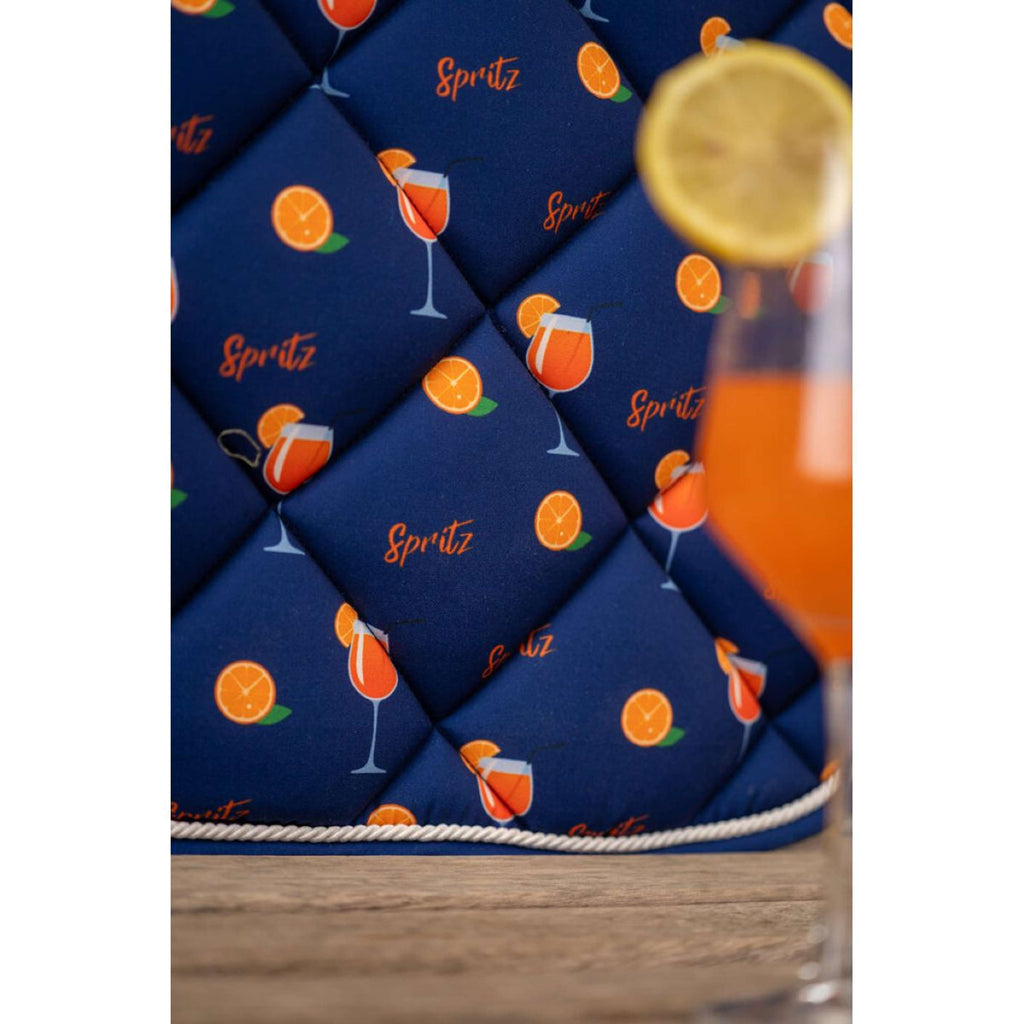 HKM Tapis de Selle Splash Polyvalent Bleu foncé/orange