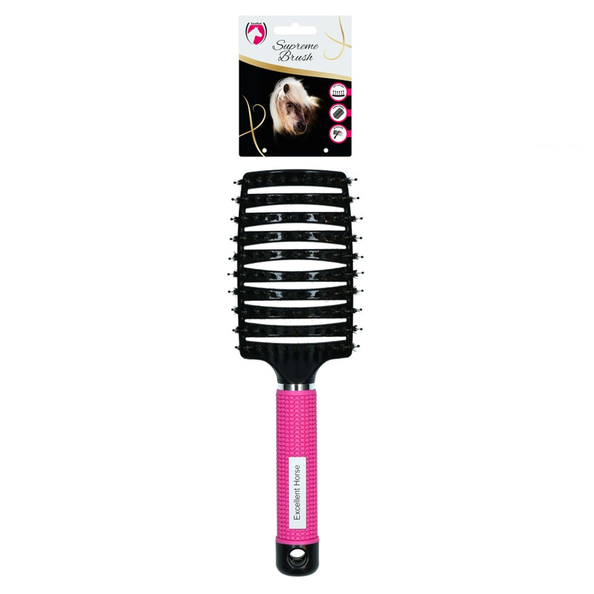 Excellent Brosse Queue et Crinière Horse Supreme Rose/Noir