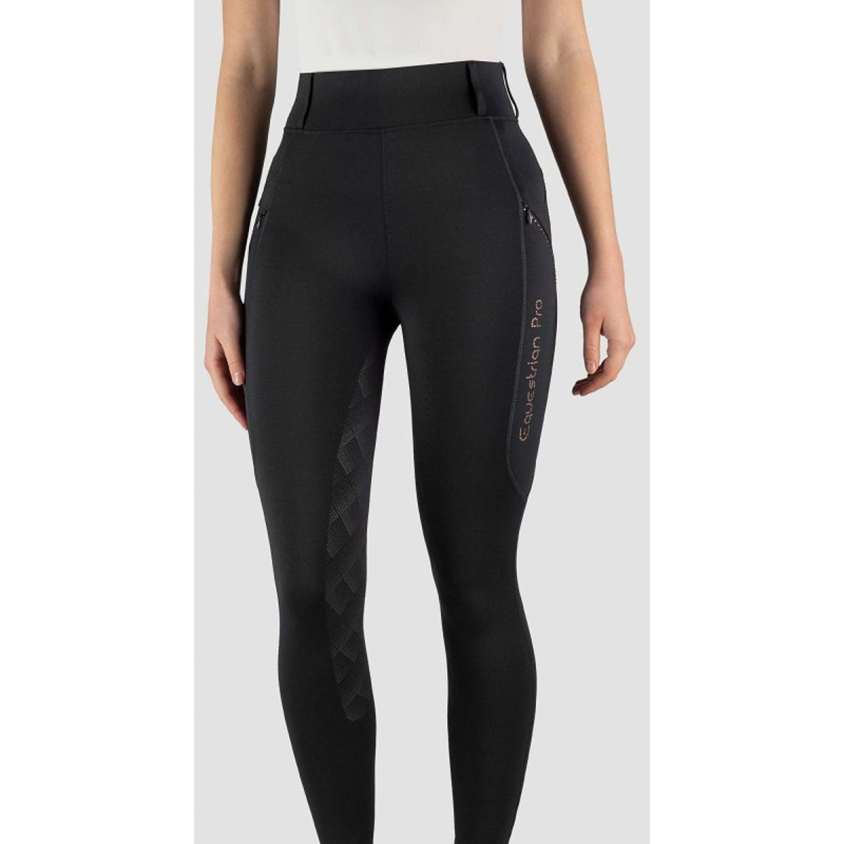 HORKA Legging d'Équitation Momentum Noir/Or rose