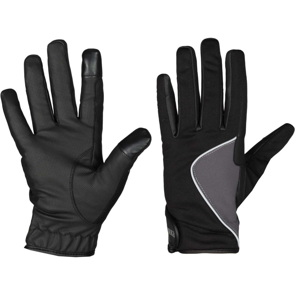 HORKA Gants d'Équitation All Weather Gris/Noir