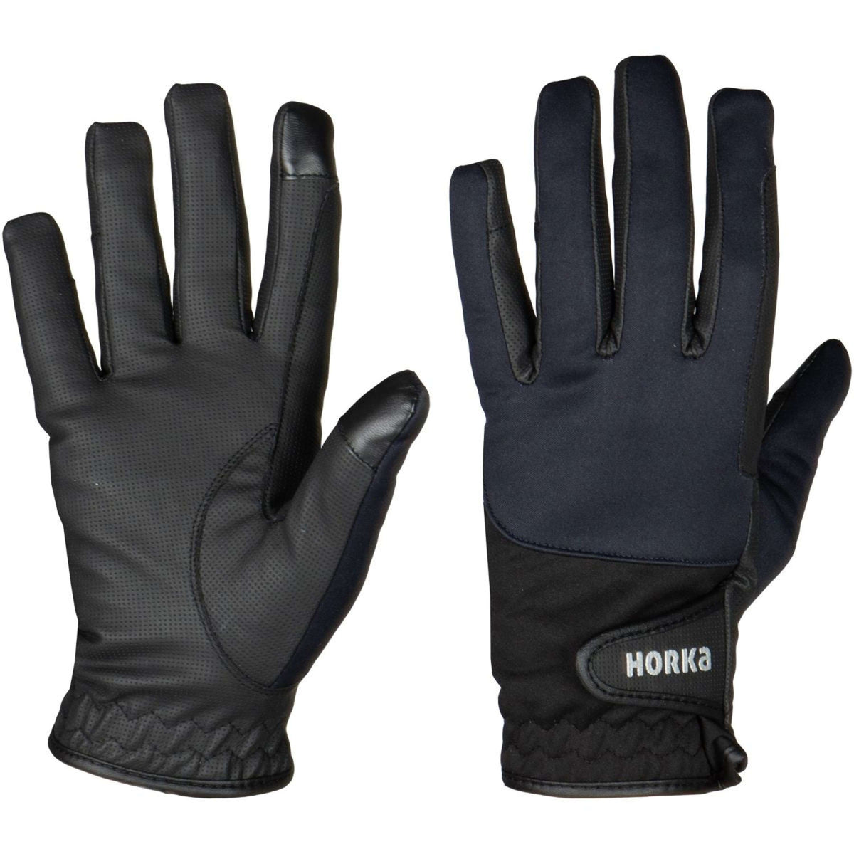 HORKA Gants d'Équitation Outdoor Enfants Bleu/Noir