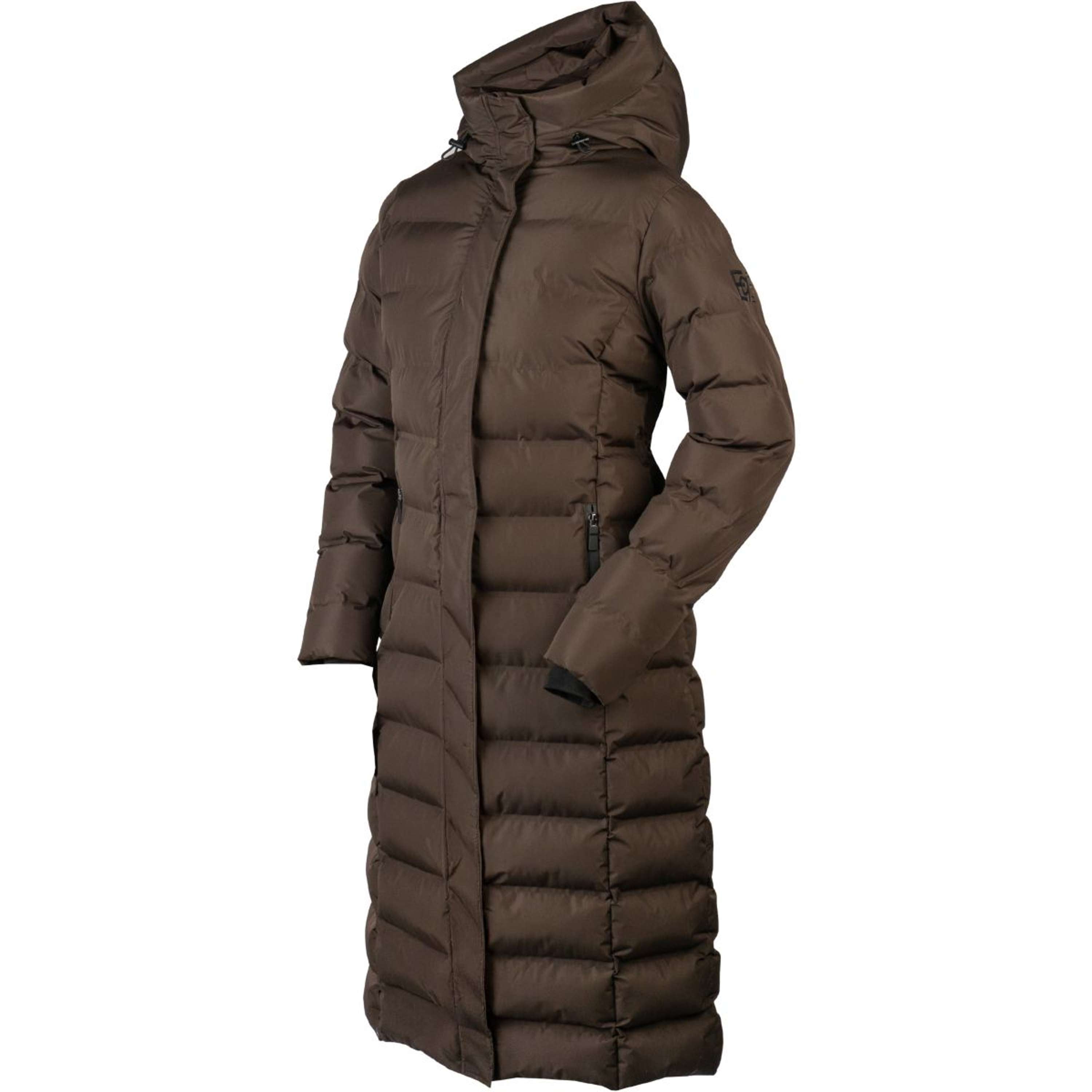 EQPRO Manteau Matelassé Long Eloise Chocolat