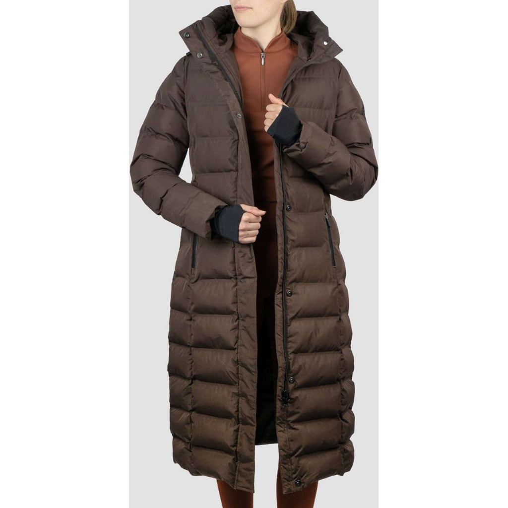 EQPRO Manteau Matelassé Long Eloise Chocolat