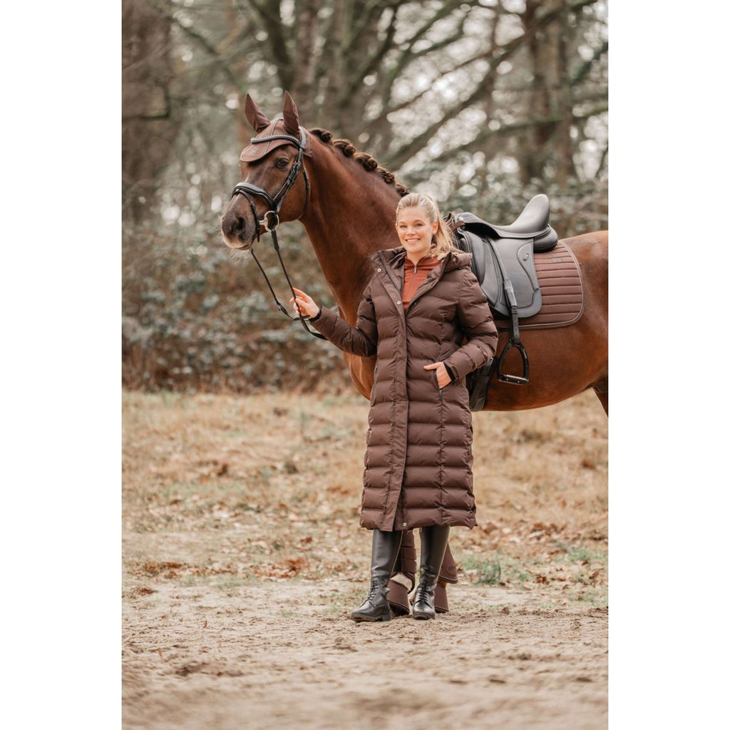 EQPRO Manteau Matelassé Long Eloise Chocolat
